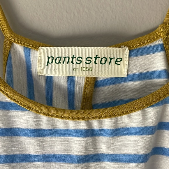 BLUE & WHITE STRIPE V TANK - Picture 4 of 5